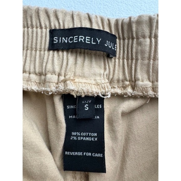 Sincerely Jules Jogger Pants Utility Style Casual Comfy Beige Size S - Picture 4 of 8